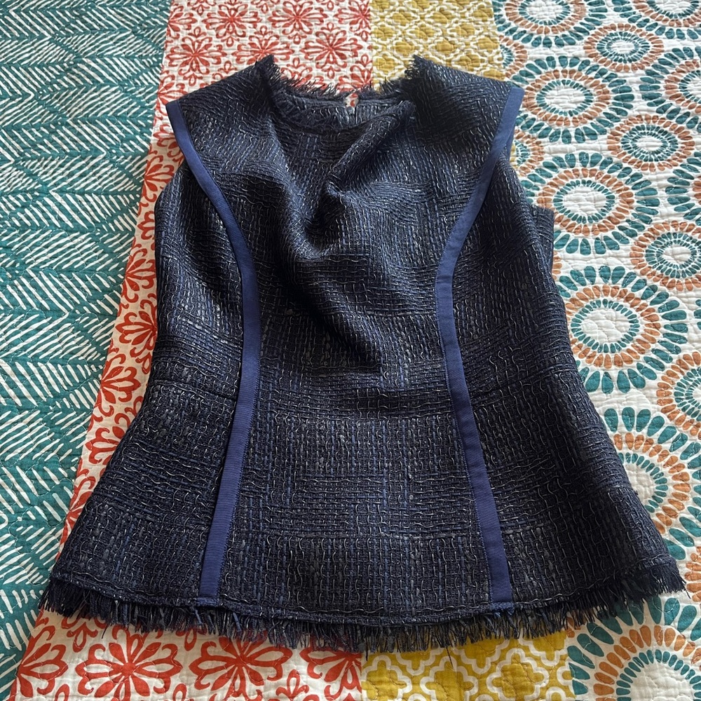 Carolina Herrera navy blue black top